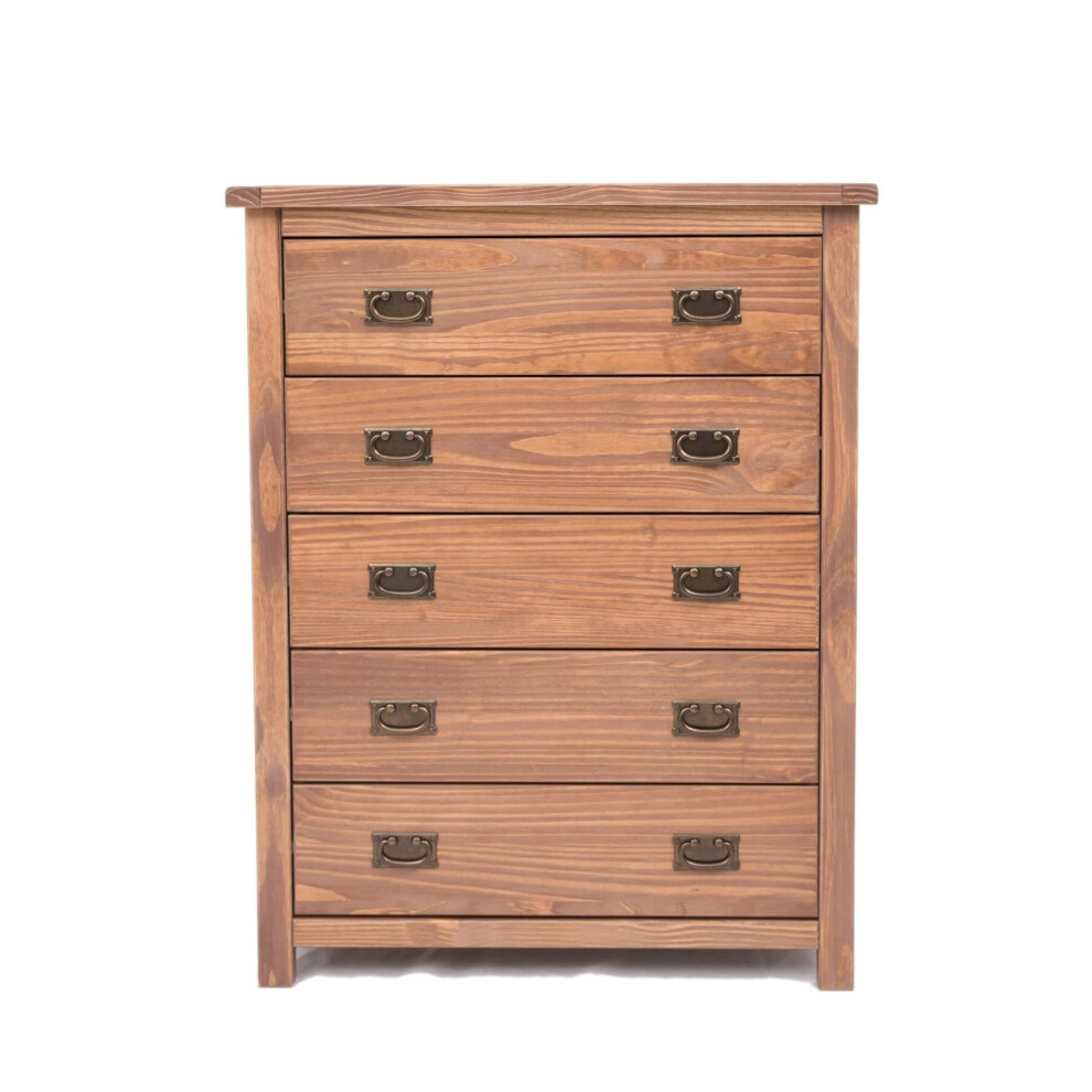 Chest of Drawers 5 Drawer Dark Oak Bedroom Furniture Storage Wood Unit