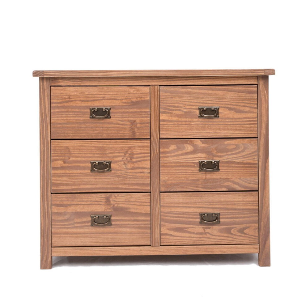 Chest of Drawers 3+3 Drawer Dark Oak Bedroom Furniture Storage Wooden Unit