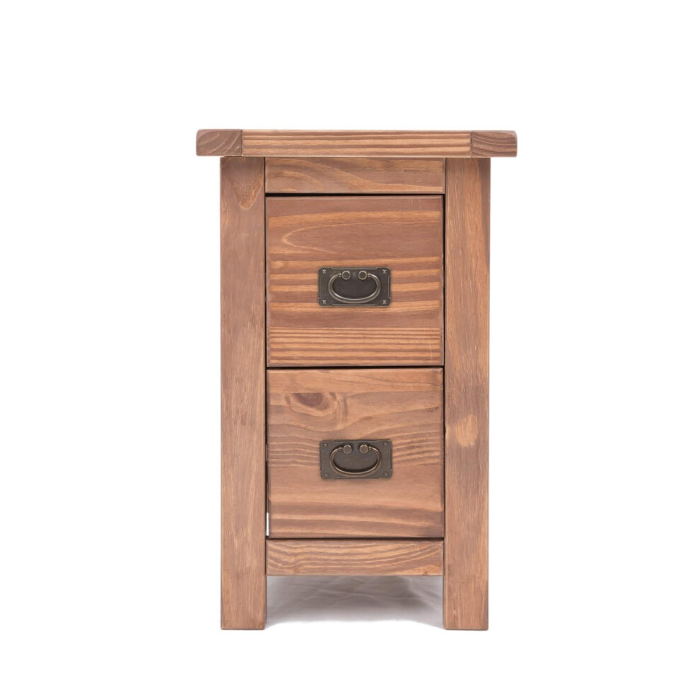 Bedside Table 2 Drawer Petite Dark Oak Cabinet Bedroom Furniture Nightstand