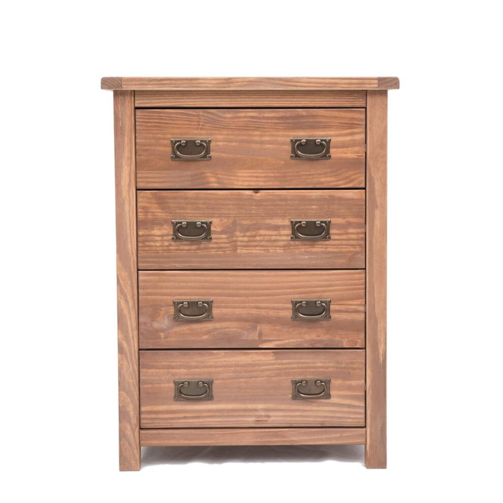 Chest of Drawers 4 Drawer Dark Oak Petite Bedroom Furniture Storage Wooden Unit