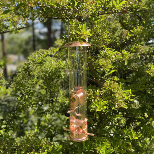 Selections Copper Style Hanging Bird Seed Feeder with 4 Feeding Ports 1