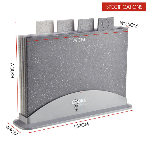 Cooks Professional Cooks Professional 4 Piece Index Chopping Board Set | Granite effect 2