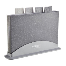 Cooks Professional 4 Piece Index Chopping Board Set | Granite effect