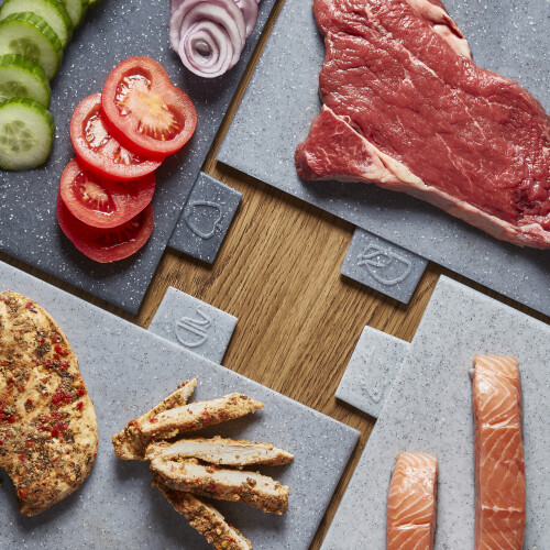 Cooks Professional Cooks Professional 4 Piece Index Chopping Board Set | Granite effect 1