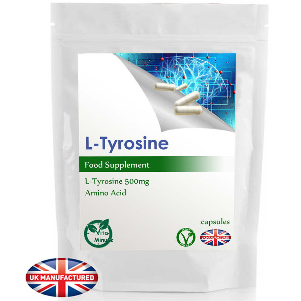 L-Tyrosine 500mg (30 Capsules) Focus, Mood and Well-being, UK (V)