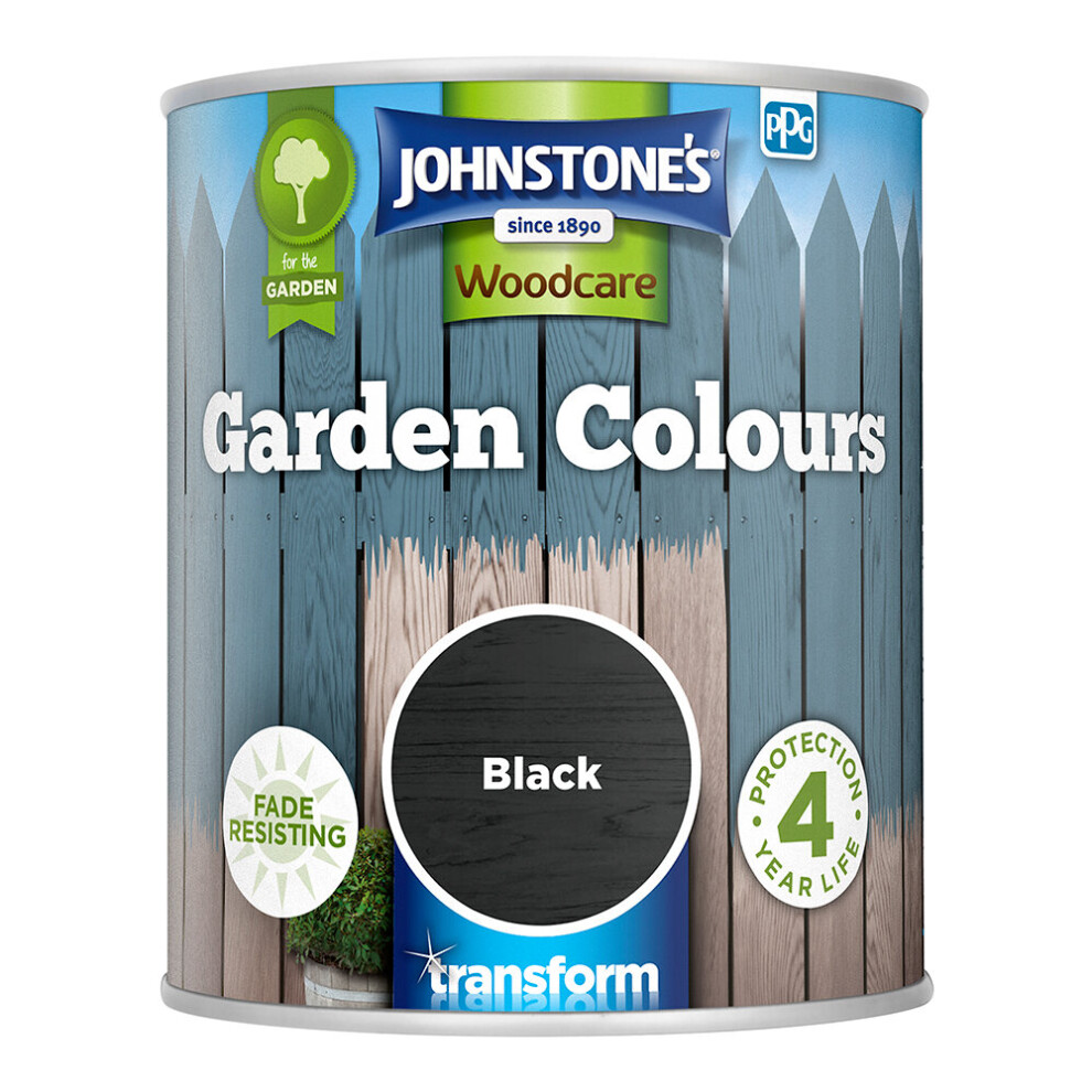 Johnstones Woodcare Garden Colours Paint 1.0l Black