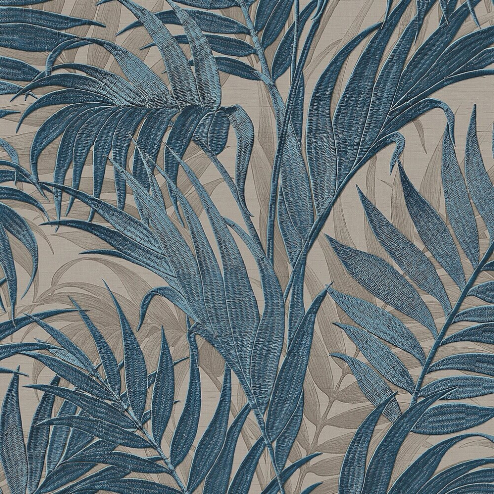 B&Q - Luxurious Grace Palm Grey/teal Wallpaper - Image 5