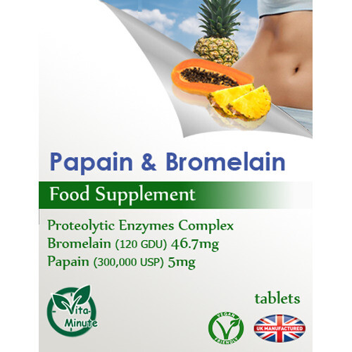 30 Tablets - Bromelain & Papain (V) Digesting Proteolytic Enzymes, UK 2