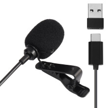 USB C Lavalier Microphone Omnidirectional Lapel Mic Professional Recorder