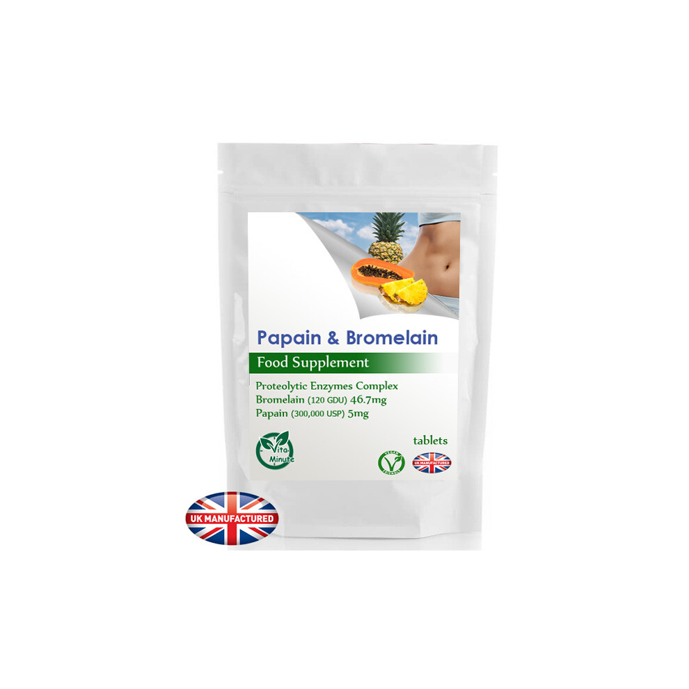 Vitaminute 30 Tablets - Bromelain & Papain (V) Digesting Proteolytic Enzymes, Uk