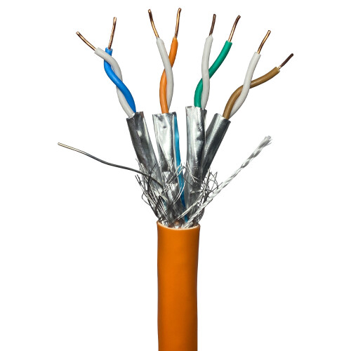 Loops 100m CAT7a S/FTP LSZH Cable Low Smoke Shielded Pure Copper 23 AWG Data