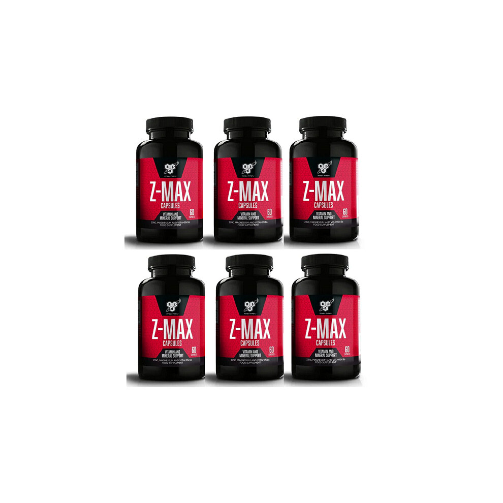 BSN Z-MAX 6 X 60 Capsules Vitamin & Mineral Support Best Before End Of May 2022