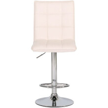 (Without Arms, White) Evre Cuban Bar Stool Adjustable With 360 Swivel