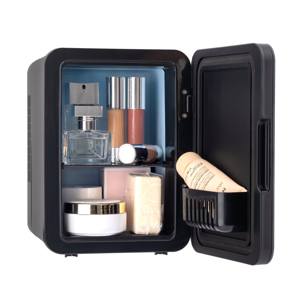 (Black) 4 Litre Mini Travel Fridge Cooler Car Caravan & Home AC Adaptor Room Desk Makeup