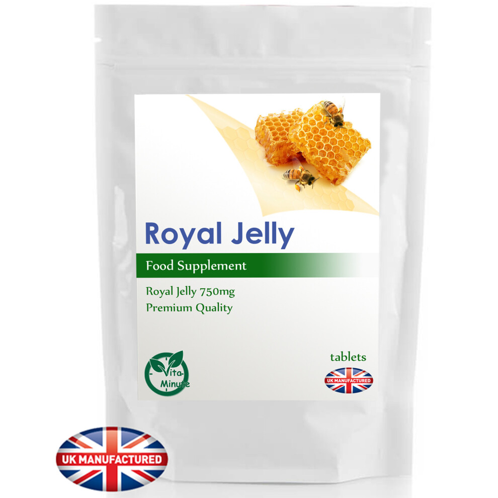 Royal Jelly 750mg - 30 Tablets - Anti-Ageing, Skin Care, Hay Fever, UK