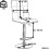 Evre (Without Arms, Grey) Evre Cuban Bar Stool Adjustable With 360 Swivel 4