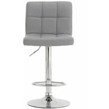 (Without Arms, Grey) Evre Cuban Bar Stool Adjustable With 360 Swivel