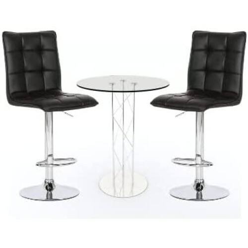 Evre (Without Arms, Black) Evre Cuban Bar Stool Adjustable With 360 Swivel 2