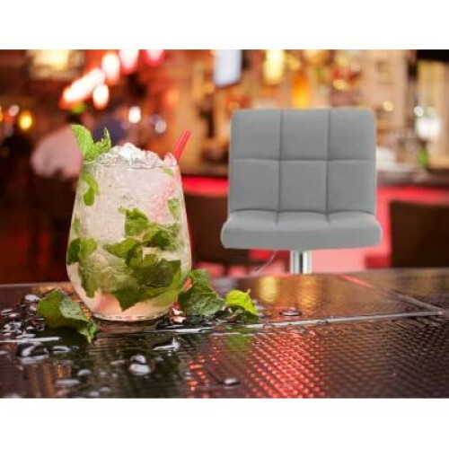 Evre (Without Arms, Grey) Evre Cuban Bar Stool Adjustable With 360 Swivel 1