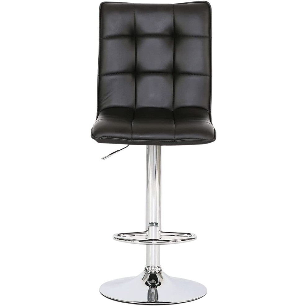 (Without Arms, Black) Evre Cuban Bar Stool Adjustable With 360 Swivel