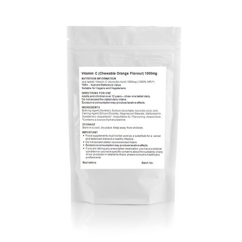 Vitamin C 1000mg (30 Tablets) Orange Flavour, Chewable, UK (V) 1