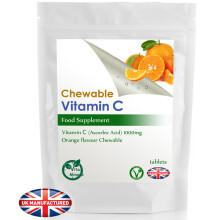 Vitamin C 1000mg (30 Tablets) Orange Flavour, Chewable, UK (V)