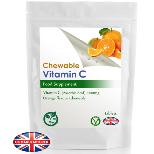 Vitamin C 1000mg (30 Tablets) Orange Flavour, Chewable, UK (V)