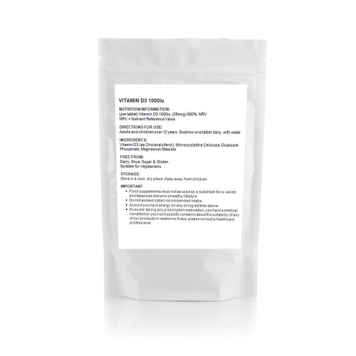 Vitamin D3 1000iu (30 Tablets) 25mcg | Bones, Teeth | Immune | UK (V) 1