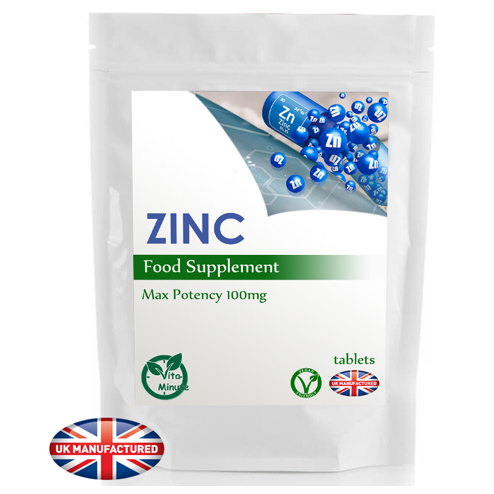 Zinc Citrate 100mg - 30 Tablets - Skin Hair Nails & Vision, UK (V)