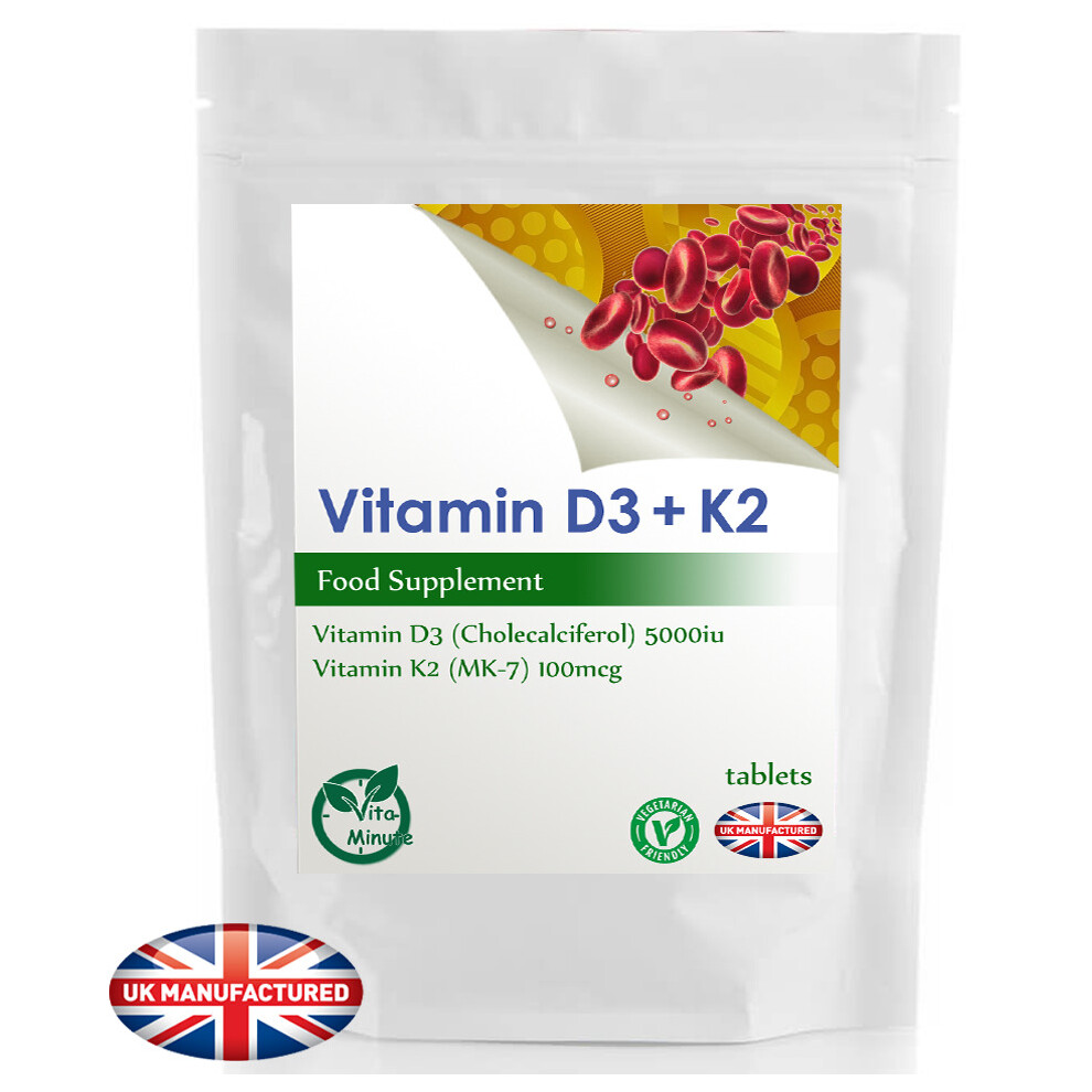 High Strength Vitamin D3 & K2 (MK-7) 5000iu / 100mcg (30 Tablets)