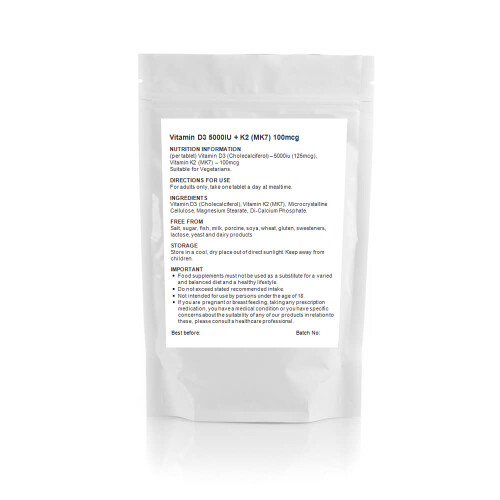 High Strength Vitamin D3 & K2 (MK-7) 5000iu / 100mcg (30 Tablets) 1
