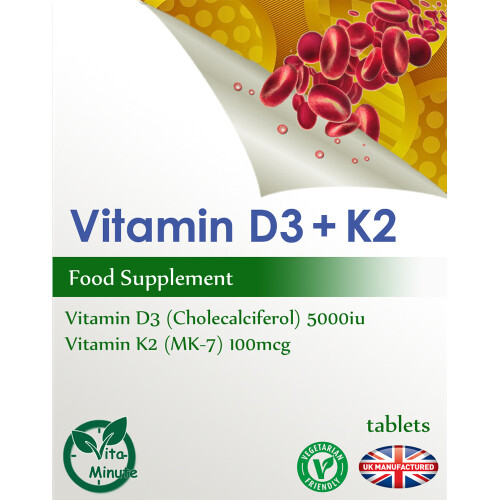 High Strength Vitamin D3 & K2 (MK-7) 5000iu / 100mcg (30 Tablets) 2