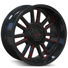 Wheel Group C000004603 20 x 10 in. Mayhem Apollo 8115 Wheel, Gloss Black & Prism Red