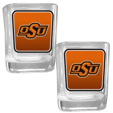 Siskiyou 2CSQP58 Unisex NCAA Oklahoma State Cowboys Square Glass Shot Glass Set - Set of 2