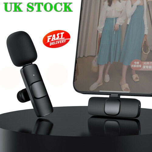 Wireless Lavalier Microphone Vlog Live Stream Mic For iPhone 13 12 11 1