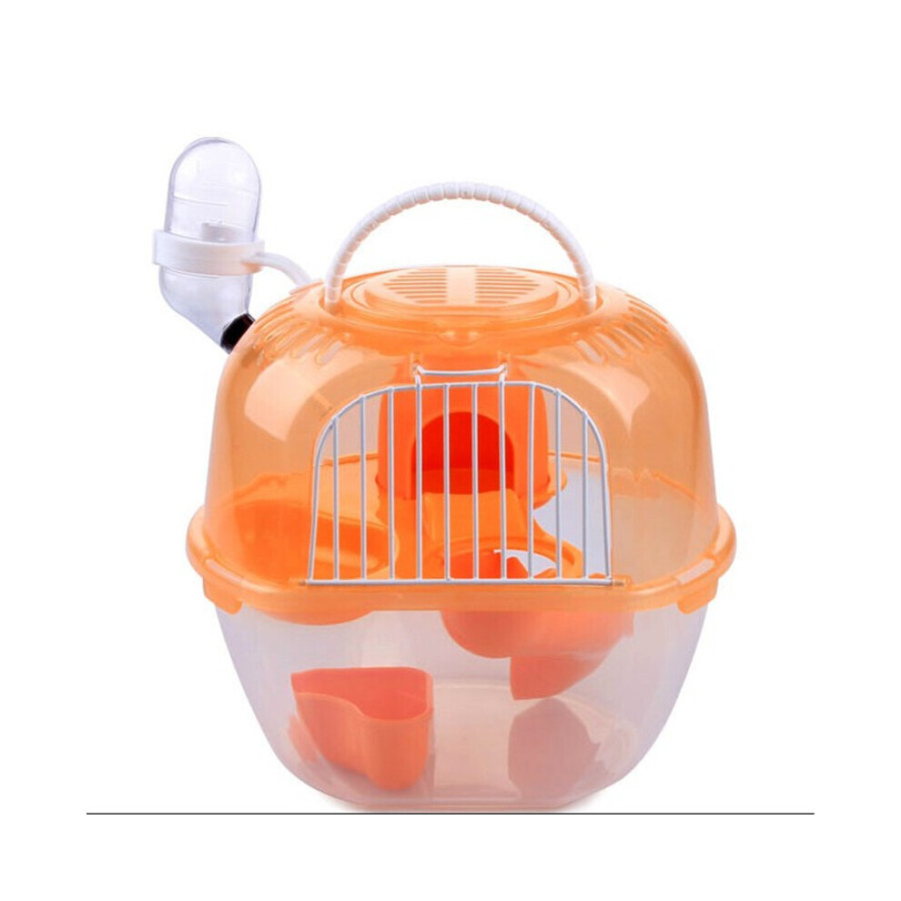 Pet Carring Cage Portable Apple-shaped Hamster Cage Double Delu*e Plastic Outdoor Plastic Hamster Cage Pet Bed