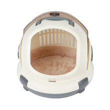 (Grey) Cat Cage Multifunction Cat Carrier Portable Space Capsule Pet Kennel