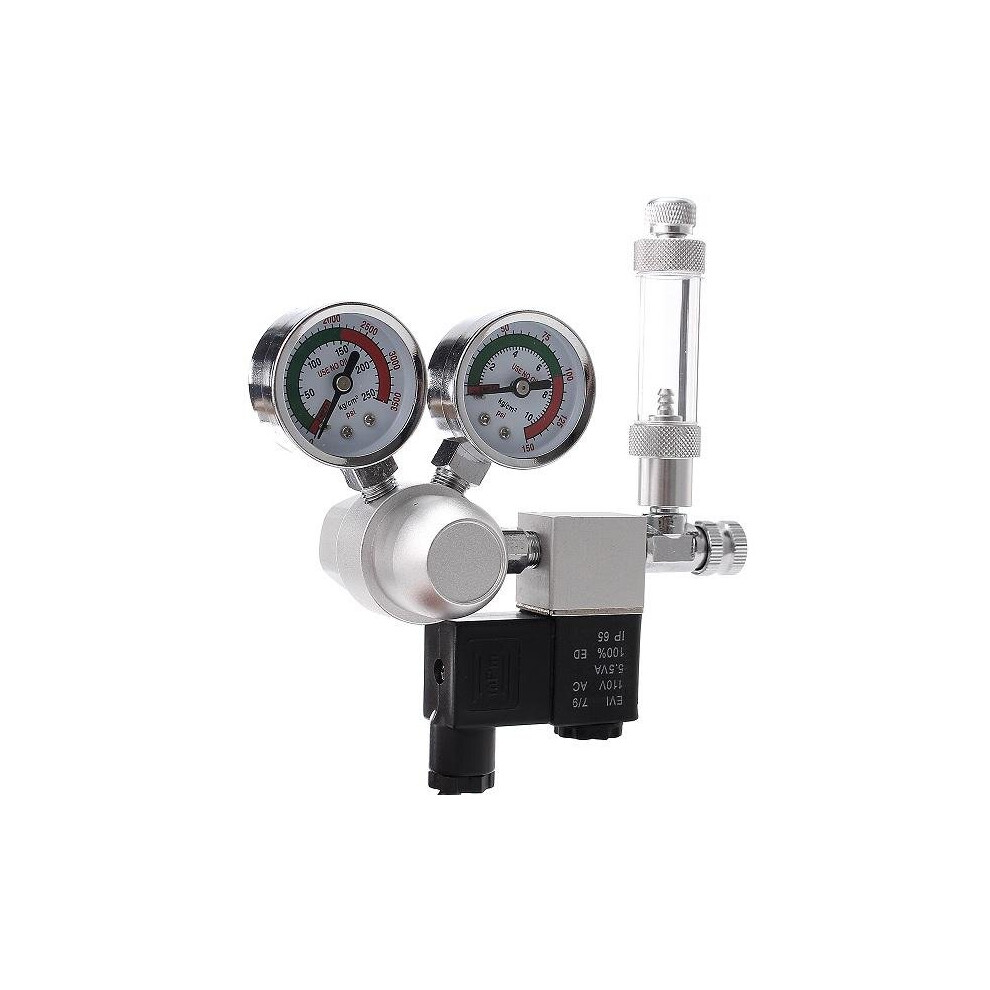 Aquarium Dual Gauge CO2 System Pressure Regulator Bubble Counter SolenoidAquarium Air Pump Counter