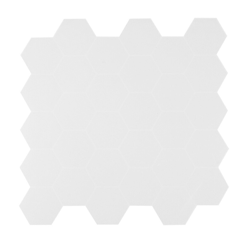 (White) 29.5x29.5cm 3D Wall Sticker Waterproof Tile Decal Kitchen Home Backsplash DIY Art Decoration