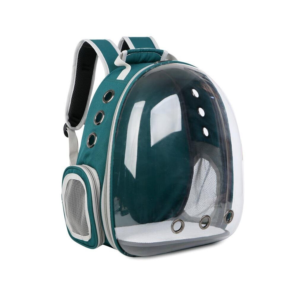(Green) 5 Colors Breathable Transparent Pet Travel Backpack Dog Cat Carrier Shoulder Bag