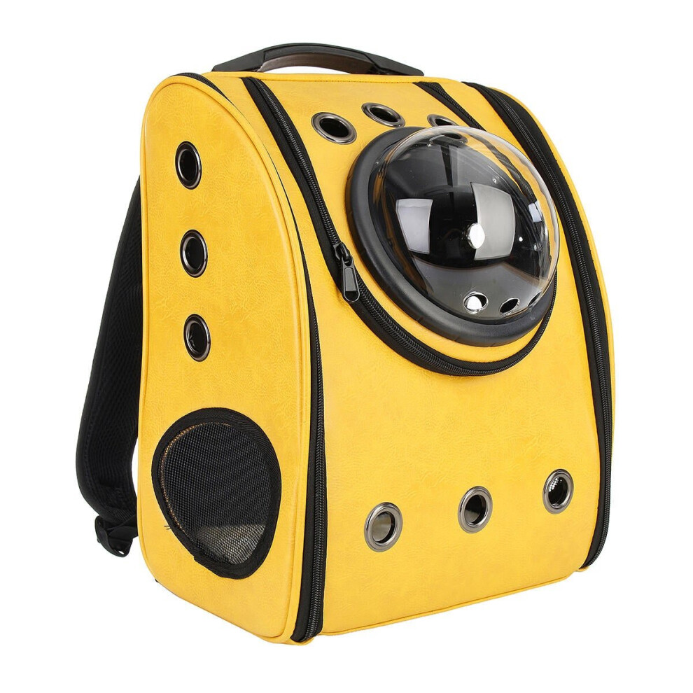 (Yellow) Astronaut Capsule Breathable Pet Puppy Cat Travel Bag Space Carrier Bag