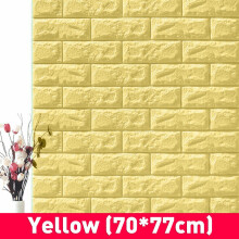 (Yellow) 3D DIY Brick Pattern Wallpaper Waterproof Home Living Room Bed Kitchen
