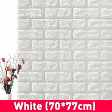 (White) 3D DIY Brick Pattern Wallpaper Waterproof Home Living Room Bed Kitchen
