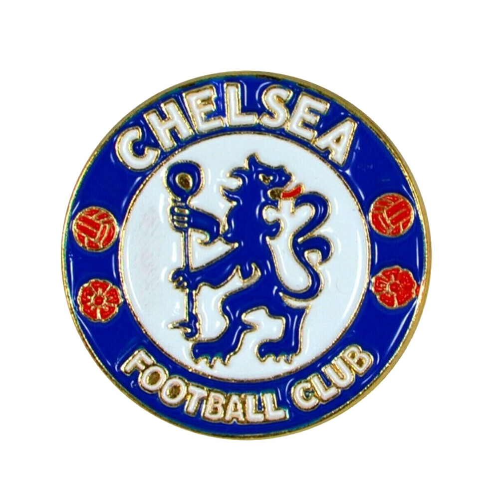 Chelsea Fc Crest Badge - Enamelled Metal, Pin/Stud Fastening, Officially Licensed
