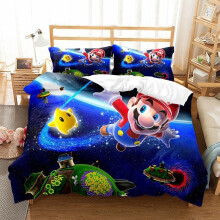 (11, Single-135x200cm) Super Mario Bedding Kids Single Double 3D Duvet Cover Set