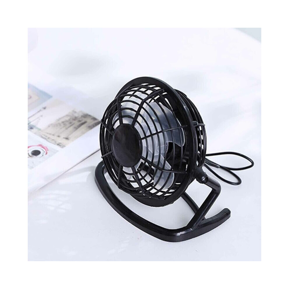 (Black) Personal Cooler USB Powered Portable Table Fan USB Desk Fan