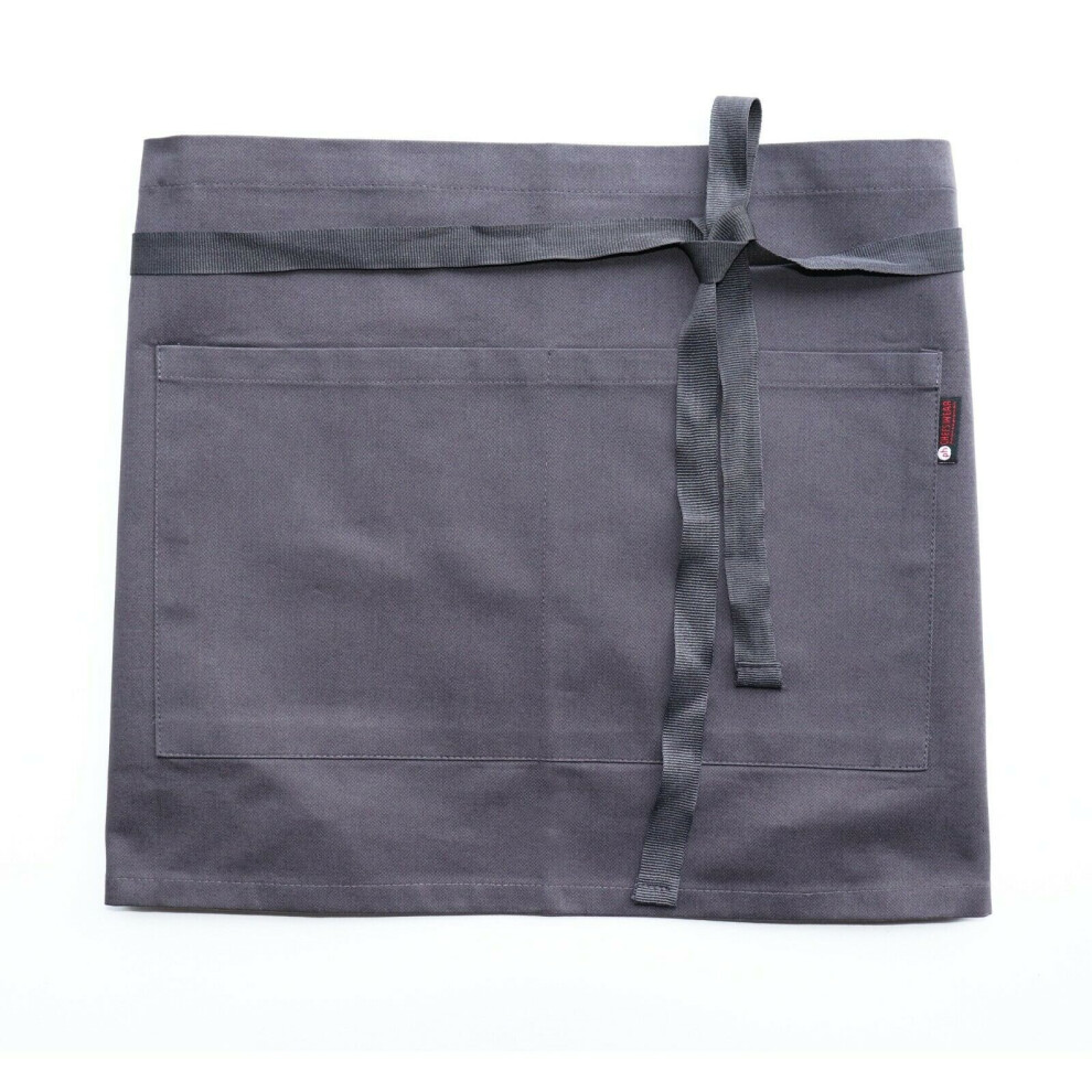 (Dark Ash) Waist Apron Bar Waitress Cafe Pub Restaurant Apron