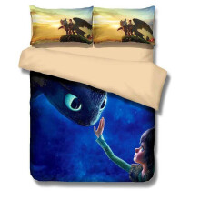 (How to Train Your Dragon, Single?3pcs?) Children Cartoons Cute Comfortable Single Bedding Quilt / Duvet Cover Set 3 Pcs