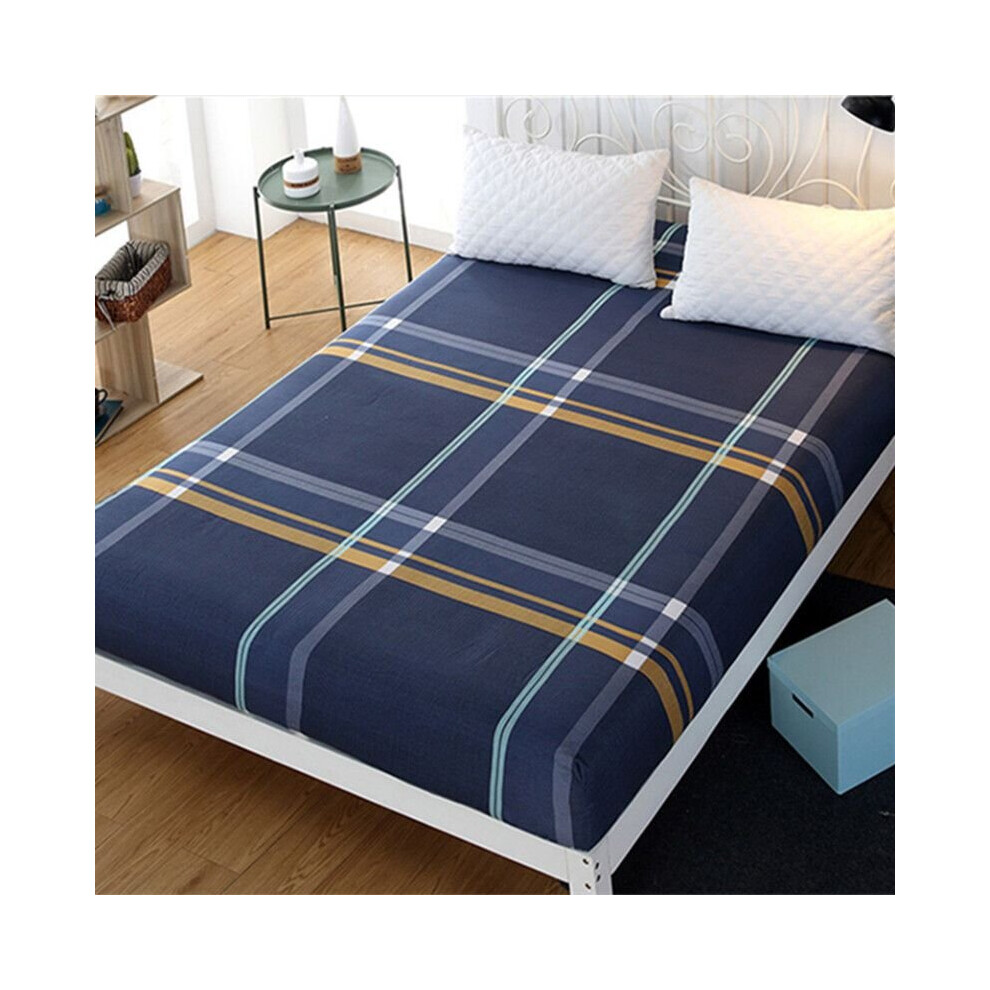 (O, King?180*200 CM?) Floral Printed Fitted Sheet Twin Full Queen King Bed Sheet Cover 3 Sizes