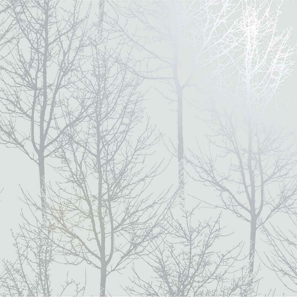 Holden Decor Rhea Zandra Trees Effect Wallpaper 90760 Grey/Silver